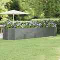 Garden Raised Bed Gardening Box Patio planters Horse Trough planters Garden beds Outdoor Suitable for Corridor Orchard Courtyard Nursery Powder-Coated Steel 155.9x39.4x26.8 Gray
