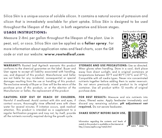 Cryo SIL - Silica Fertilizer for Plants Nutrients Derived from Natural Sand with Plant Based Organic Acid Nutrient with Potassium Foliar Spray for Hydroponic Vegetables - Quart
