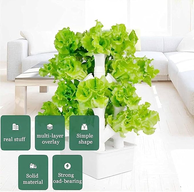 Hydroponic Tower Grow SystemGarden Hydroponic Growing System Vertical Tower for Fresh Herb Garden Fruits VegetablePlant Tower Gift for Gardening Lover32Holes