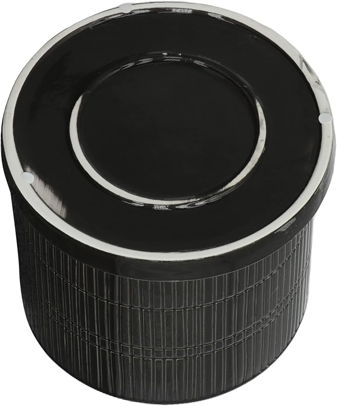 S2 1012 Textured Planter W Saucer Black
