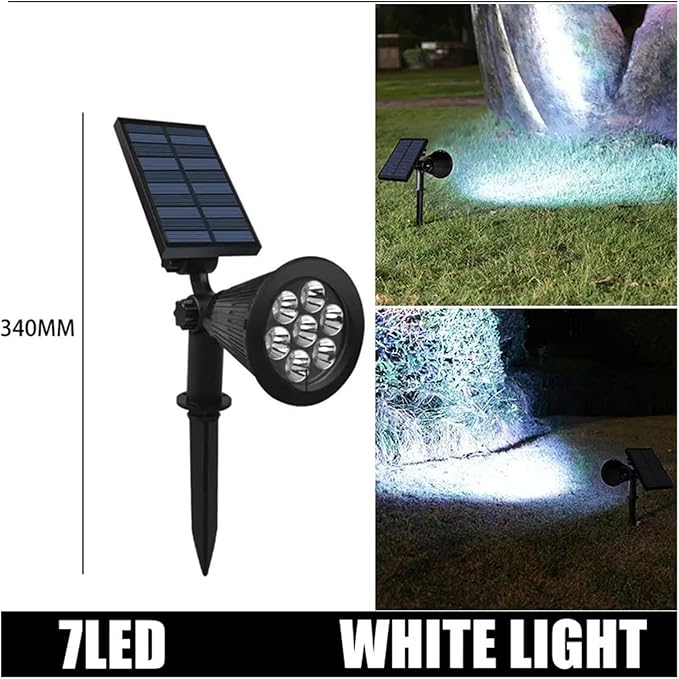 Highlighted Solar Light 4/7LED Solar Lawn Lights Outdoor Landscape Spotlights Ip65 Waterproof Upgraded Solar Powered Wall Lamp(7LED-White Light)