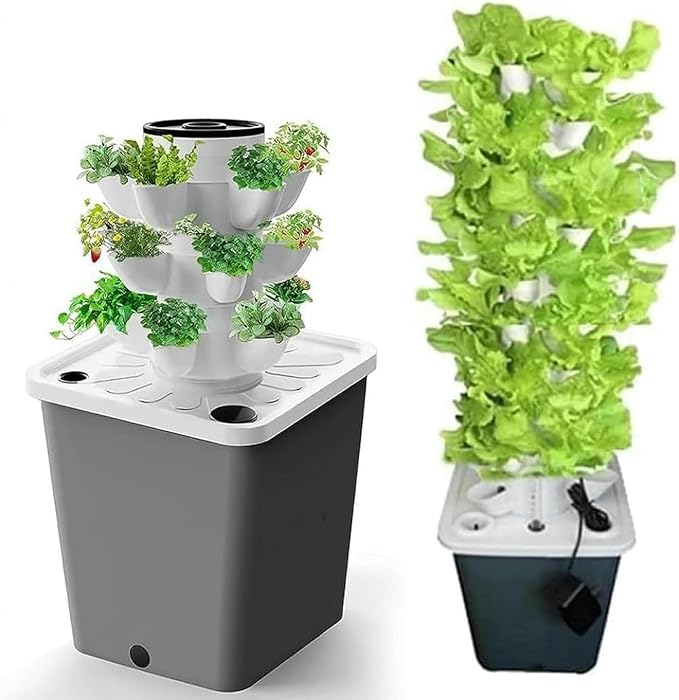 Garden Hydroponic Culture System Hydroponic Tower of 15/20/25/30 Plants Kits and Hydroponic Cultivation Systems for Interior Fruits and Vegetables Network Packages Timer