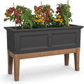 Mayne Fairfield Elevated Garden Bed - Graphite Grey - 48in L x 18in W x 14in H - with Built-in Water Reservoir (4890-GRG)