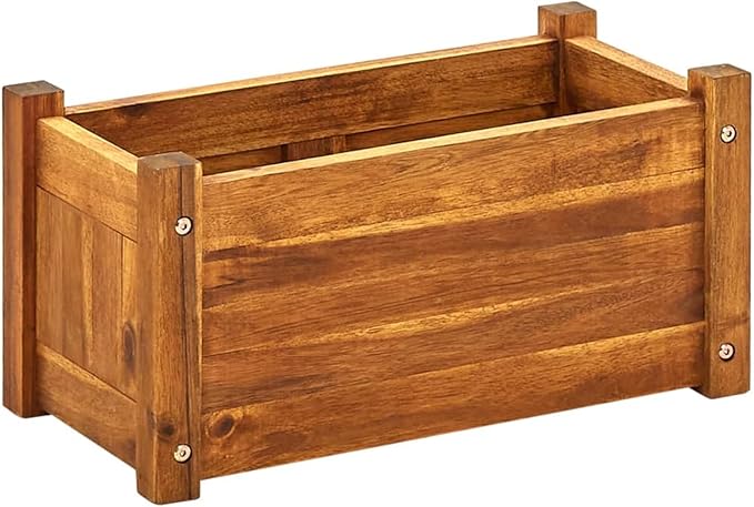 Garden Raised Bed Outdoor Wooden Planter Box 19.7 x 9.8 x 9.8 Vine Plants Vegetables Climbing for Garden Patio Balcony Backyard and Outdoors - Acacia Wood