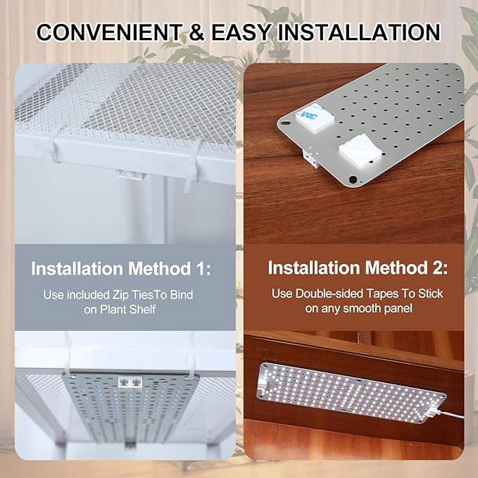 6Pack Panel Grow Lights for Indoor Plants Seed Starting Vegetables with 4/8/12/16/20 Hr Timer 40W Full Spectrum LED Plant Growing Lamps for Cabinet/Shelves/Greenhouse Plug-and-Play Connect Freely
