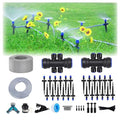 115FT Drip Irrigation KitTandem atomizing NozzleTandem Fan-Shaped Drip Irrigation EmitterQuick-Connect Automatic Drip Irrigation SystemSuitable for Watering Plants in Flowerpot Elevated Bed.