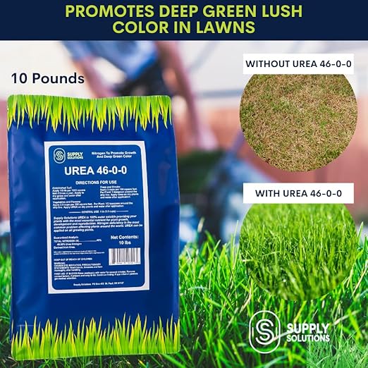 Supply Solutions Urea 46-0-0 Nitrogen Fertilizer to Stimulate Lush Growth and Deep Green Color - Plant Food Plant Fertilizer for Plants Lawn Garden - Bloom Booster for Flowers Fruits (10lbs)