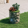 Outdoor Garden Round Gabion Basket Cage Planter Stand Patio Backyard Gabion Post Raised Bed Fencing Circular Gabion Pole Galvanized Steel Ø19.7x19.7
