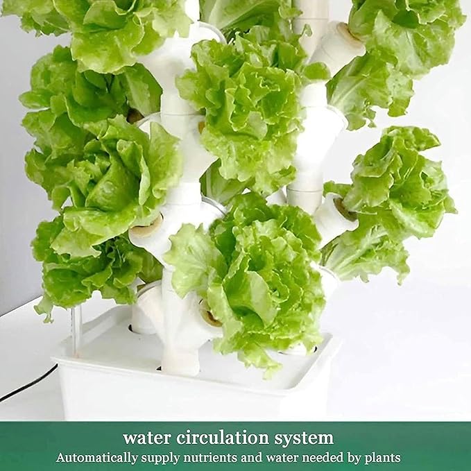 Vertical Grow TowerVegetable Plant Tower2/3/4 Columns Hydroponic Growing Kit Hydroponic Tower Grow SystemGift for Gardening Lover - Home Grow HerbsVeggies &amp Fruit16/24/32Holes16Holes
