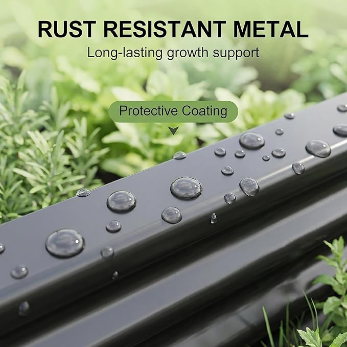 Metal Raised Garden Bed 4x2x1 ft Rectangle Planter Box Rust-Resistant Galvanized Steel with Open Base Design Quick Assembly for Vegetables Flowers and Plants (Black)