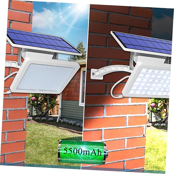 Solar Wall Light for Garden Patio Stairway Practical Split Design for Outdoor Landscape Illumination White