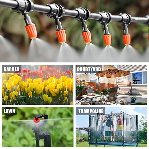 Drip Irrigation System Kit for Garden: 299CPS Automatic Drip Irrigation Kits Greenhouse Plant Watering System with 5 Kinds of Sprayers1/4 inch 1/2 inch Irrigation Tubing Hose for Raised Bed