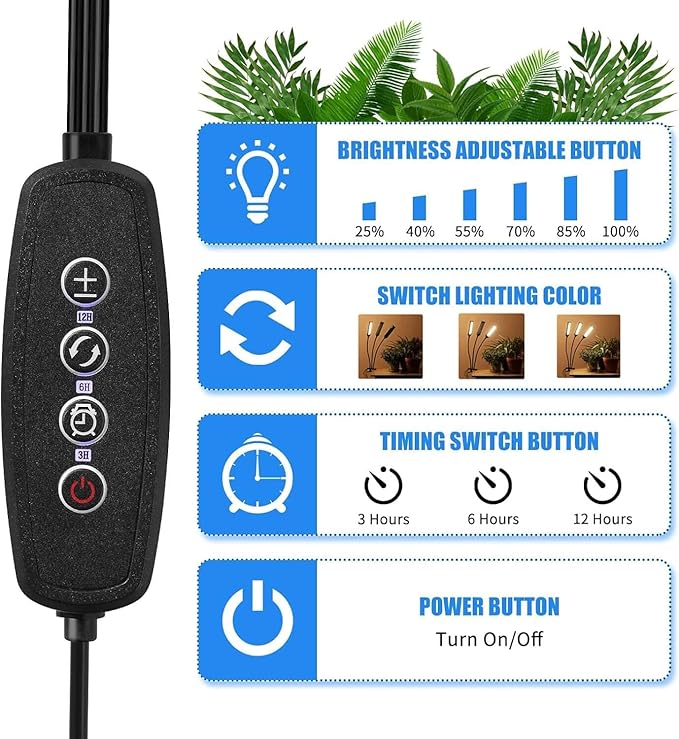 Grow Lights for Indoor Plants LEDs Grow Light for Seed Starting with Full Spectrum (sunlike Color)