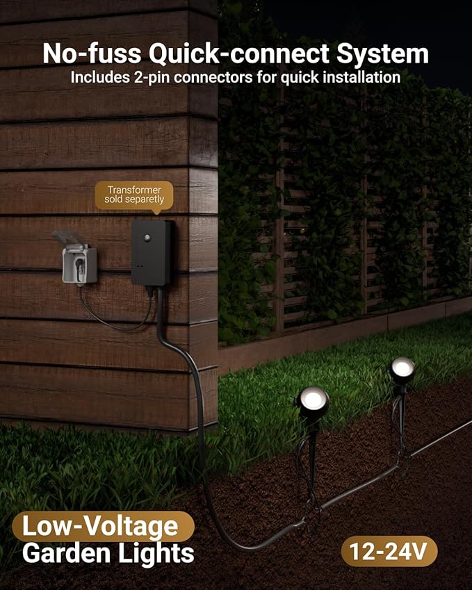 Sunco LED Low Voltage Spotlight Revolver Sphere Shaped Garden Landscape Lights Outdoor [Luces para Jardin] 4W 300 LM 3 CCT: 2700K/4000K/5000K Wet Rated ETL 30 Pack.