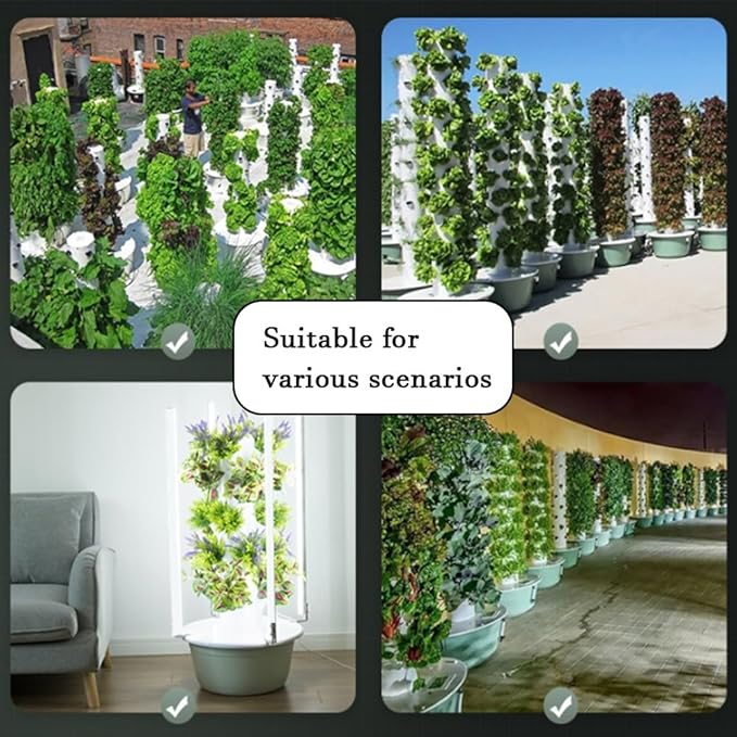 Hydroponics Growing System Tower Vertical Garden Planter with LED Grow Light Intelligent Water Cycle Settings for Herbs Fruits Vegetables(5 Layers)