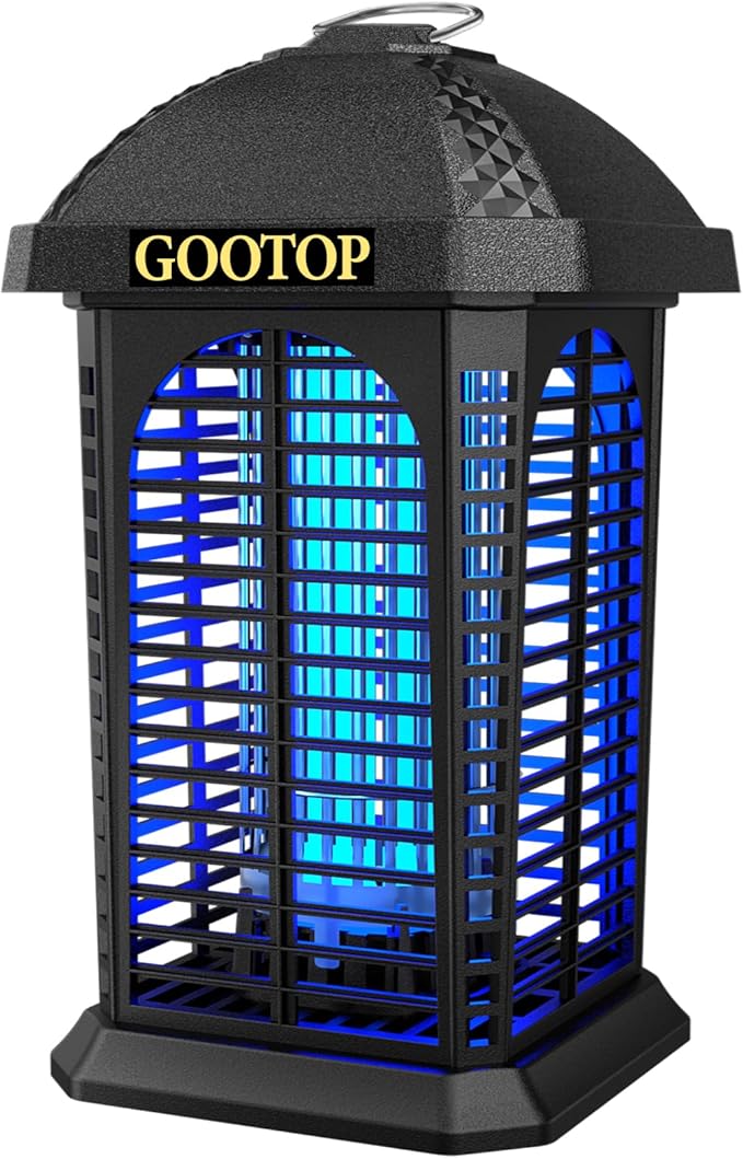Bug Zapper Outdoor 4200V Electric Mosquito Zapper Bug Zapper Outdoor Fly Traps Fly Zapper Mosquito Killer Indoor 3 Prong Plug 90-130V ABS Plastic Outer