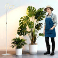 Dual Head Grow Light for Indoor PlantsFull Spectrum Halo Plant Lights with Stand Floor Standing Growing Lamp with Adjustable HeightAuto TimerDimmable Brightness for Tall Large Plant（White
