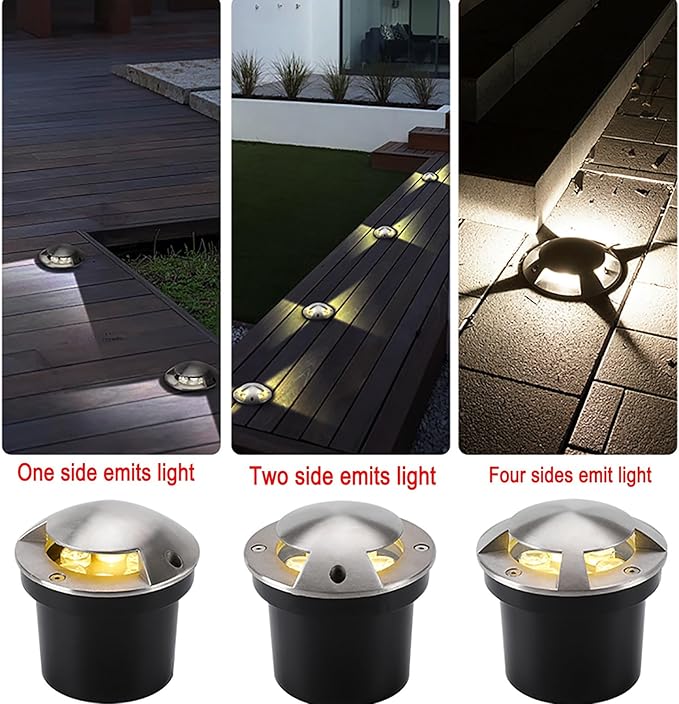 Outdoor Landscape Lamp - LED Buried Lights Warm White AC 110V Recessed Lighting Spotlight IP67 Waterproof Garden Decoration Ground Light for Driveway Sidewalk Garden Easy to Install