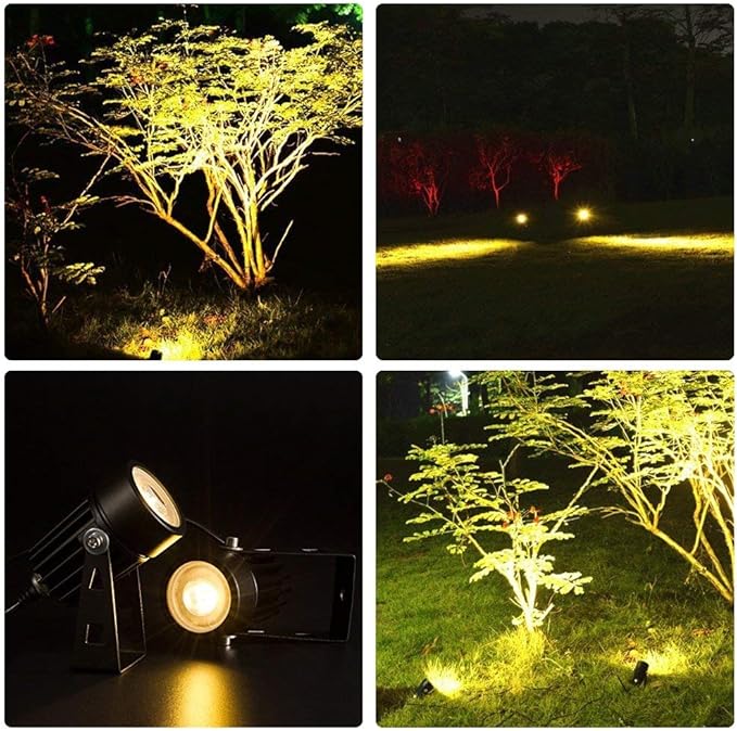 T-SUN Solar Spotlights 4-in-1 5W Solar Powered LED Spotlights 3000K 1 Pack and Solar Pond Lights 5 Headlamp RGB LED Pool Lights 1 Pack