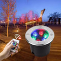 RGB Outdoor Recessed Spot Light - Landscape Lights 6W Color Changing Garden Spotlights With Remote Control IP67 Waterproof Recessed LED Floor Spotlight Round Outdoor Buried Lights(6w(12V))