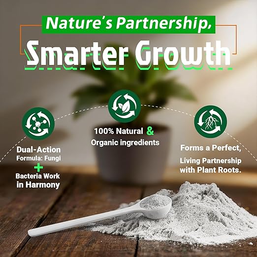 Dr. Raifya's Mycorrhizal Fungi Inoculant 10X Concentrated Up to 700 Plants–Organic Root Stimulator to Strengthen Roots Enhance Growth &amp Increase Yield Safe for Vegetables Flowers &amp Fruits