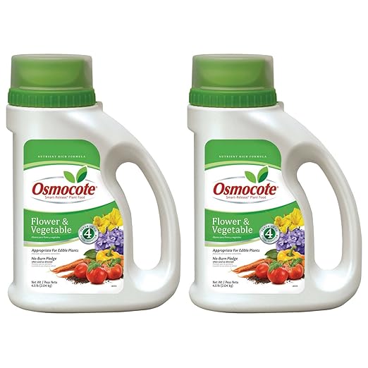 Osmocote 4 Month 14-14-14 Slow Release Vegetable &amp Flower Plant Food Fertilizer 4.5 Lbs. - Pack of (2)