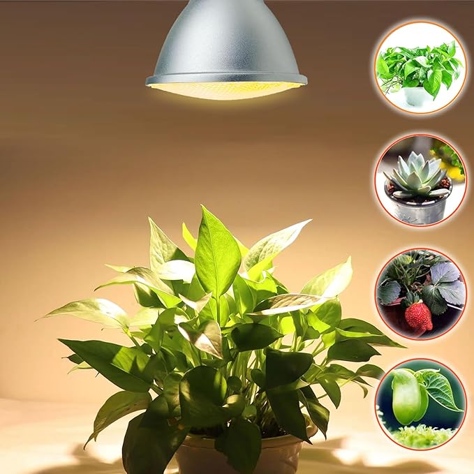 PAR30 LED Grow Light Bulb for Indoor/Outdoor Plants Full Spectrum 15 Watt (150W Equivalent)4000K Color Temperature Natural Light E26 BaseIP65 Waterproof 2 Pack