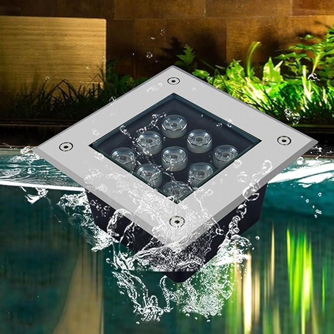 Recessed Buried Lights Outdoor LED Landscape Lamp 12V Low Pressure Stainless Steel LED Well LightRed-18w