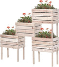 Planter Raised Beds Flower Bed Garden Planters 4PCS Wooden DIY Shape for Flowers Vegetables