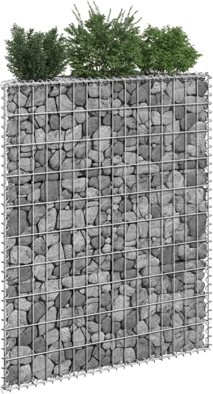 Galvanized Steel Gabion Raised Bed Trapezoid Planter for Garden 31.5x7.9x39.4 in Metal High Load Capacity Outdoor Use