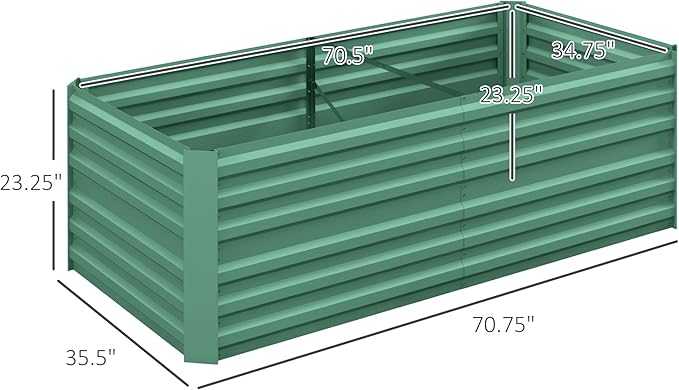 Galvanized Raised Garden Bed Kit Large and Tall Metal Planter Box for Vegetables Flowers and Herbs Reinforced 6' x 3' x 2' Light Green