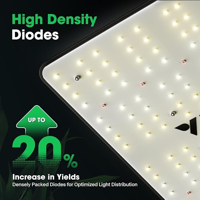 VIVOSUN VS1000 LED Grow Light with Ventilation Kit 4 Inch 190 CFM Inline Fan with Speed Controller 4 Inch Carbon Filter and 8 Feet of Ducting and 5-Pack 3 Gallon Plant Grow Bags