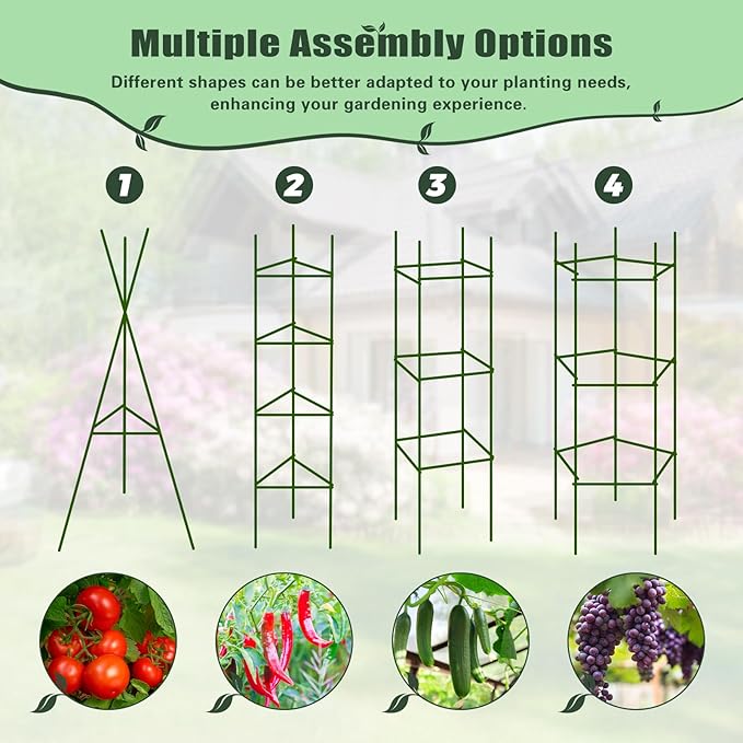 DoCred 3 Pack 2x2x1Ft Round Galvanized Raised Garden Bed Metal Garden Bed Outdoor with Tomato Cages for Gardening Above Ground Planter Box for Plants Vegetables Herbs Flowers Black