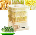 Automatic Sprouter Bean Growing Machine 3 Layers Home Smart Bean Sprout Machine with LED Display Time and 1.5L Water Tank 360° Automatic s