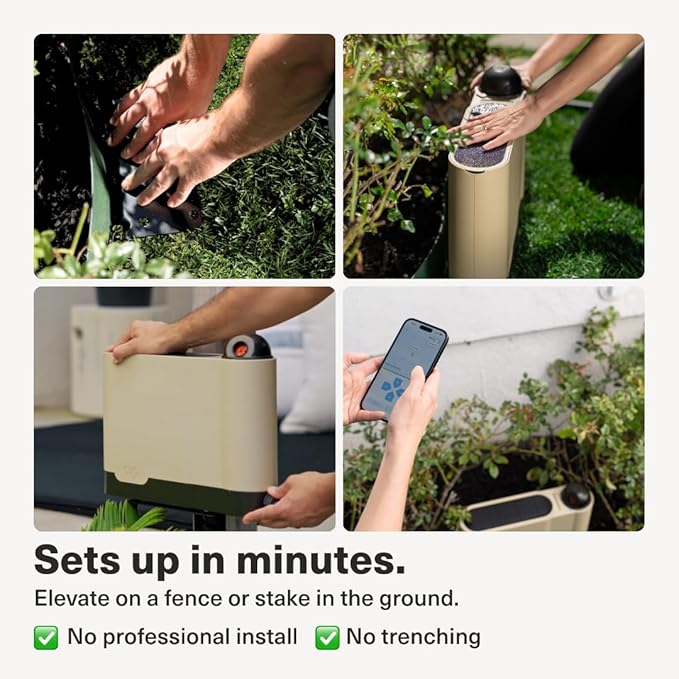 OtO Lawn Smart Sprinkler – App-Controlled Precision Watering Solar-Powered Weather Intelligence Rain Skips Quick Install Covers 5000 sq ft Water-Saving Irrigation System