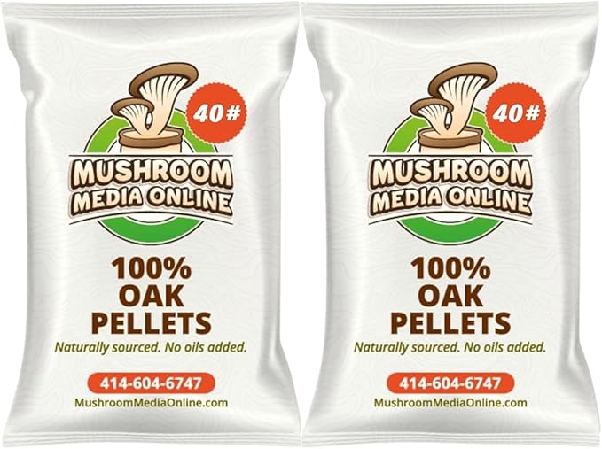 Premium 100% Oak Pellets – Pure Hardwood Substrate for Mushroom Cultivation | Ideal for Shiitake Oyster Reishi &amp More (80 Pounds)