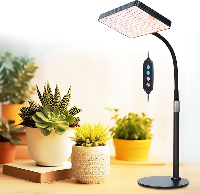 FECiDA Tabletop Grow Lights for Indoor Plants Full Spectrum Desk Grow Lights for Seed Starting Bonsai 4/8/12/16/20 Hr Timer 208PCS LEDs 2000 Lumen Bright Enough 16-24 Height Adjustable