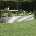 Large Oval Garden Raised Bed Planter Heavy-Duty Powder-Coated Steel Modern Outdoor Planter Box for Herbs Vegetables Flowers Rust-Resistant Durable Elevated Garden Bed