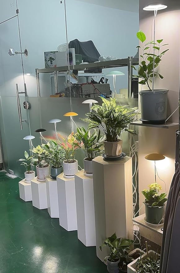 LED Grow Lights for Indoor Plants 4 Pack Smart USB Small Full Spectrum Plant Lights with Remote Height Adjustable Auto On/Off Timer Ideal for Home Decoration Black
