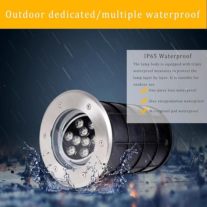 Adjustable Angle Underground Light LED Ground Light IP65 Waterproof AC85-110V Buried Lights for Outdoor Driveway Deck Step Garden Landscape Light