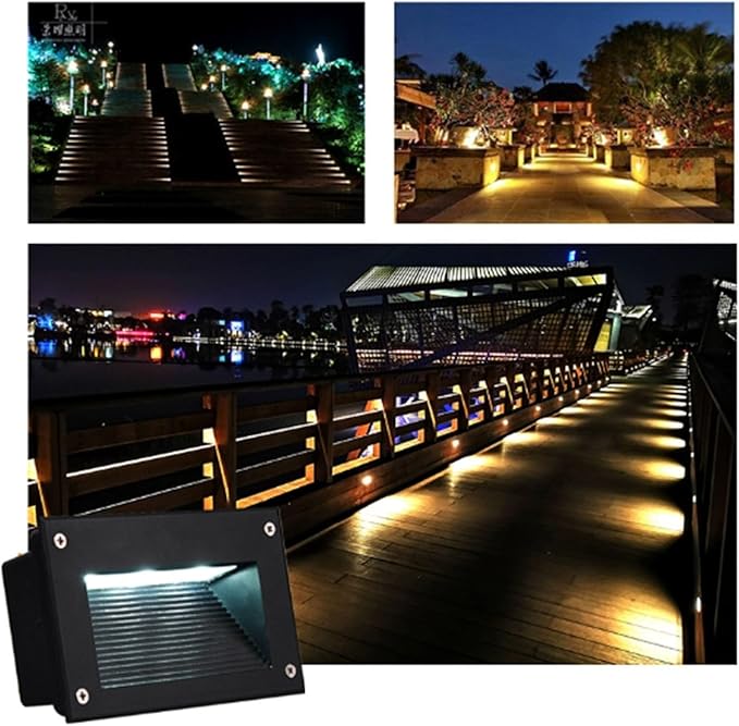 LED Recessed Step Light - IP65 Waterproof AC85-265V Outdoor Corner Wall Spotlight for Corridor Lighting