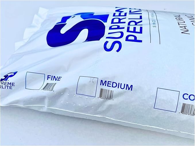 Supreme Perlite 4 Pack Medium Horticultural Perlite for Potting Soil Seed Starting Propagation Organic Gardening &amp Soil Aeration 4 Cu Ft Bag