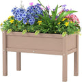 Small HDPE Raised Garden Bed Elevated Planter Box with Legs Outdoor All-Weather Planter Raised Beds for Seeds Herbs Flowers Vegetables (Brown)