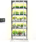 Bstrip Indoor Greenhouse with Grow Light DIY Plant Shelf with Cover 6 Tier Plant Stand 5 Pack 150W Full Spectrum Grow Lights with 3 Color Mode For Indoor Plants Seed Starting 29.5L×13.8W×71H