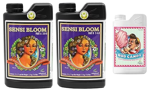 Advanced Nutrients pH Perfect Sensi Bloom Part A and B 1 Liter Set with Bud Candy Bundle Pack (With Bud Candy 1 Liter)