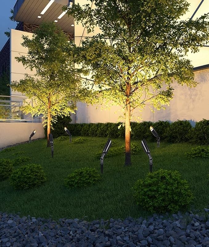 7/10/12/15/20/24W Outdoor Led Spotlight Waterproof Led Landscape Spotlights with Pointed Metal Grounding Pile Landscape Lamp Garden Outdoor Pathway Lighting/10W(M)/6000K White Light