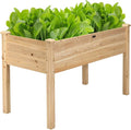 Giantex Raised Garden Bed Wood Planter Box with Legs Drain Holes Elevated Garden Bed for Vegetables Standing Garden Container Planter Raised Beds for Backyard Patio 49 Lx23 Wx30 H