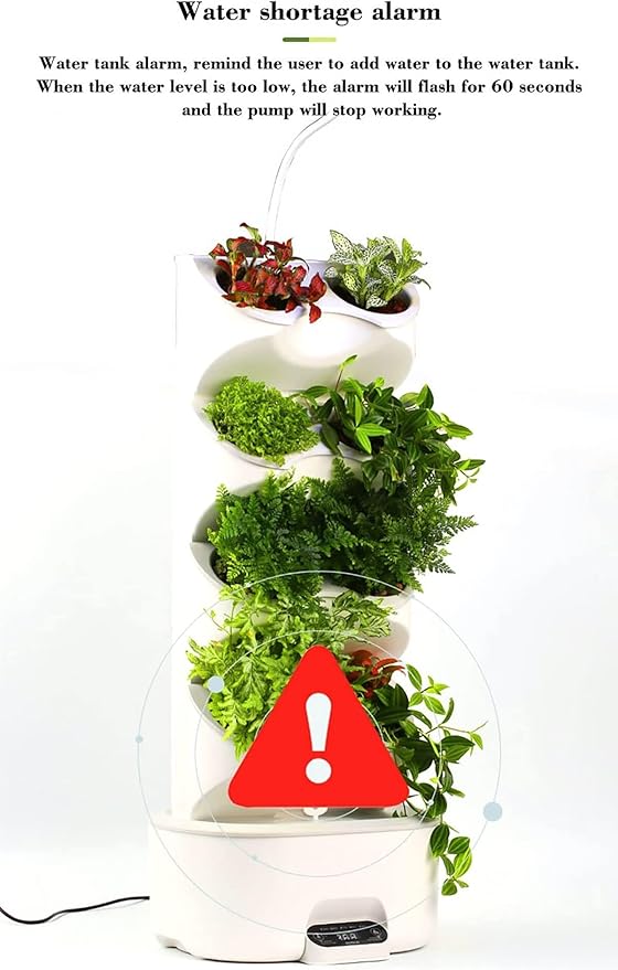 Hydroponics Growing System with Remote Control Vertical Indoor Garden Smart Self-Watering Pot with LED Grow Light