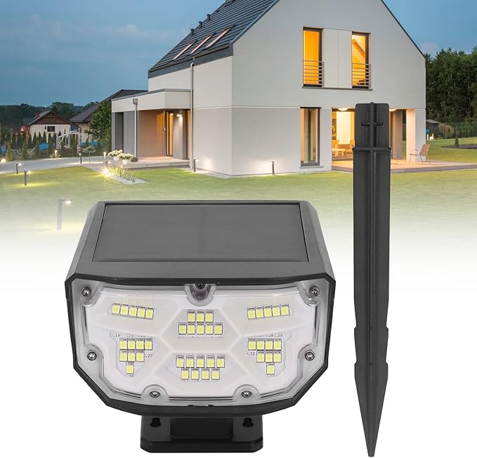 Solar Landscape Spot Light with IPX7 Rating and 25 Percent Photovoltaic Conversion Rate - 4 Gear Outdoor Ground Lamp for Courtyard and Garden Lighting