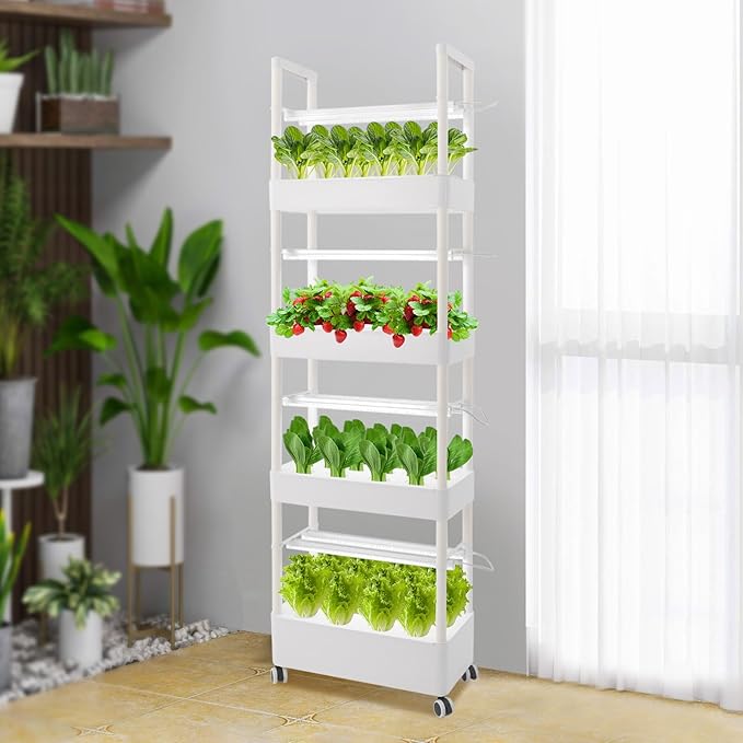 Hydroponics Growing System Kit Vertical Indoor Garden with LED Grow Light Indoor Gardening System for Vegetable Fruit Herb